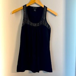 WHBM Black Studded Sleeveless Top
